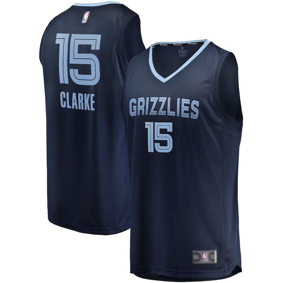 Men Memphis Grizzlies #15 Brandon Clarke Fanatics Branded Navy Fast Break Replica NBA Jersey